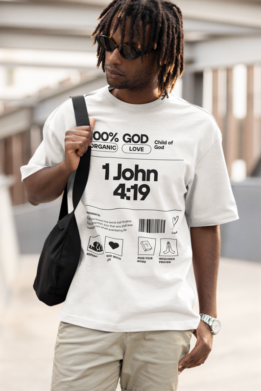 U+GOD Unisex Label Typography 'God is Love' T-Shirt: Sharing the Message of Love and Faith